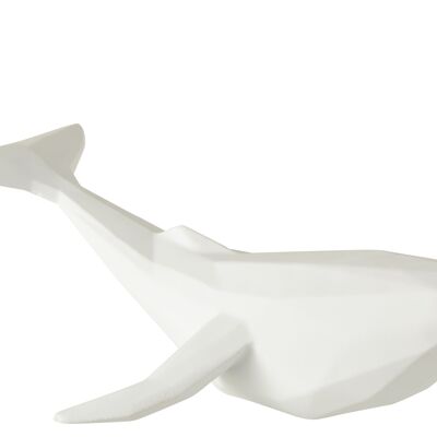 Baleine origami resine blanc