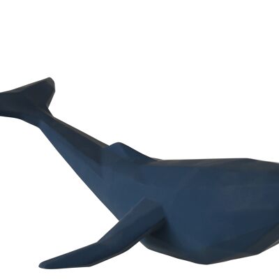 Baleine origami resine bleu fonce