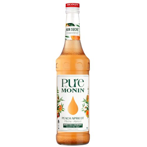 Pure by Monin - Pêche Abricot pour cocktail ou limonade - Arômes naturels - 70cl