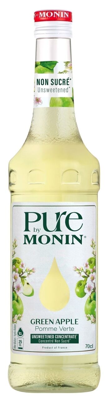 Pure by Monin Pomme verte pour eau aromatisée ou cocktails - Arômes Naturels - 70cl 1