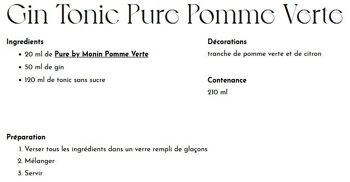 Pure by Monin Pomme verte pour eau aromatisée ou cocktails - Arômes Naturels - 70cl 2