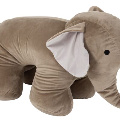 Elephant decoratif textile gris large