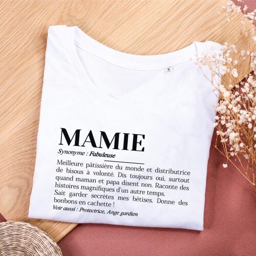 Tee-shirt blanc "Mamie définition"