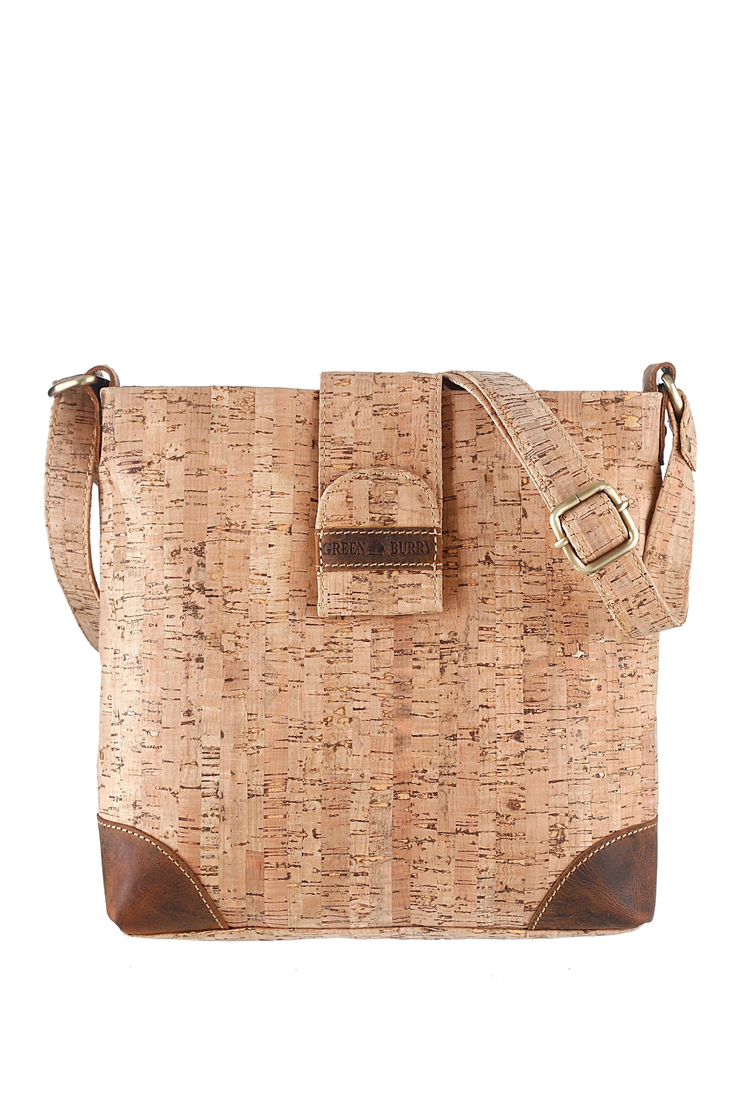 Borsa a tracolla vintage in sughero naturale