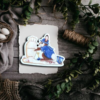 Pendentif lapin creusant