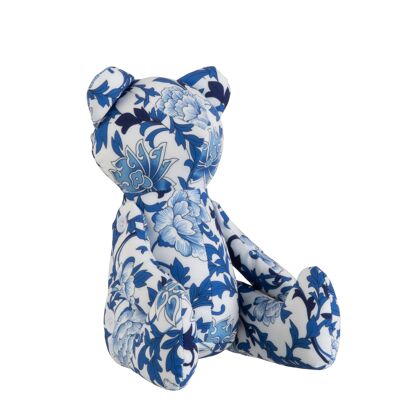 Teddybeer polyester/textile bleu/blanc