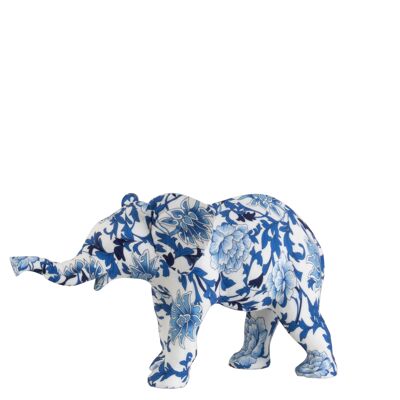 Elephant polyester/textile bleu/blanc small