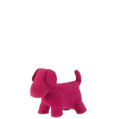 Chien deco mat velours rose small