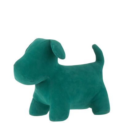 Chien cale-porte mat velours vert medium