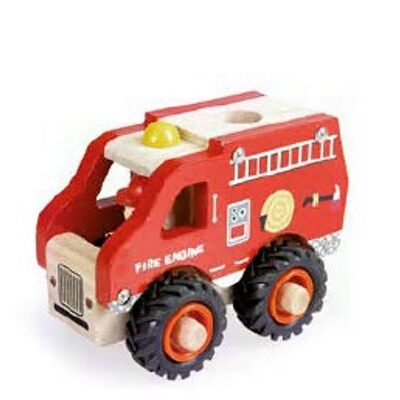 WOODEN TOY FIRE ENGINE