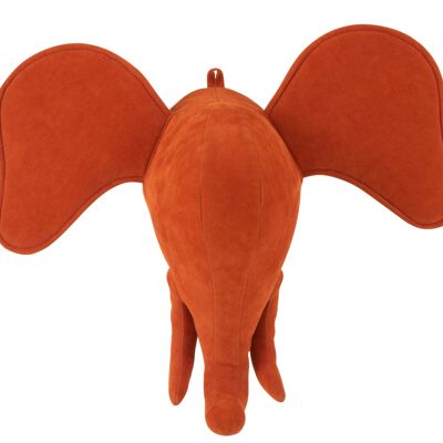 Elephant tete suspendu velours orange