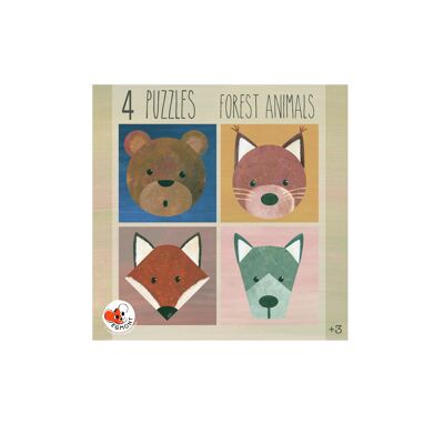 4 PUZZLES FOREST ANIMALS