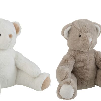 Ours peluche blanc/gris large assortiment de 2