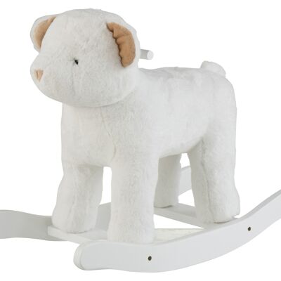 Ours bascule peluche blanc