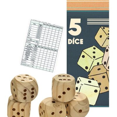 5 WOODEN GIANT DICE