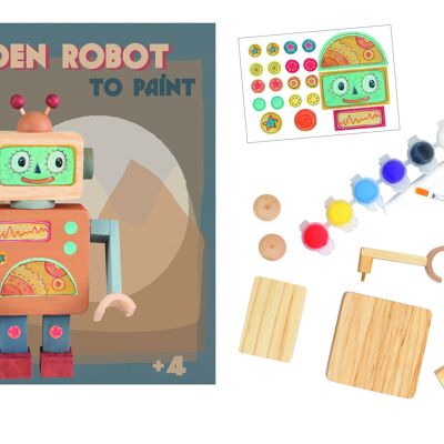 WOODEN ROBOT TO PAINT