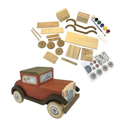 WOODEN OLDTIMER CAR TO PAINT