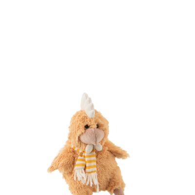 Poule echarpe peluche ocre extra small