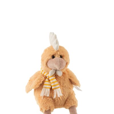 Poule echarpe peluche ocre small