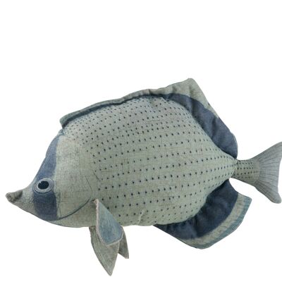 Coussin poisson dory polyester bleu clair/menthe