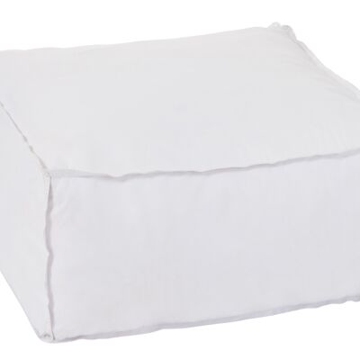 Pouf carre polyester blanc