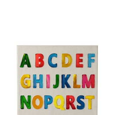 Peinture alphabet toile/bois mix