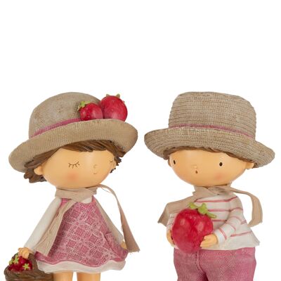 Enfant fraise resine rose/rouge large assortiment de 2