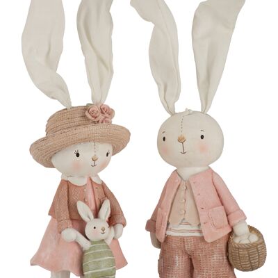 Lapin habits resine rose/vert large assortiment de 2