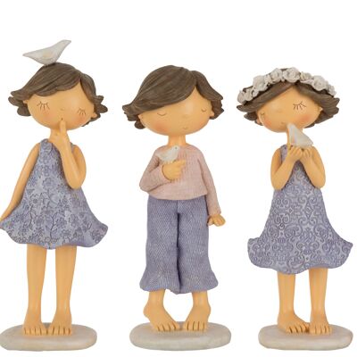 Enfant colombe mauve large assortiment de 3