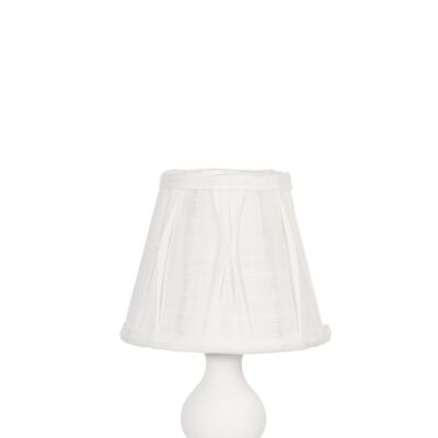 Pied de lampe+abat-jour blanc mini boule bois blanc 15x26cm