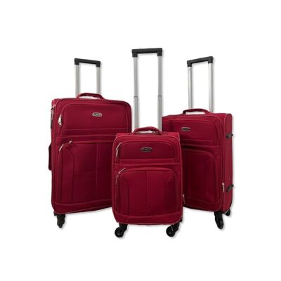 Set di 3 valigie morbide Thunder+ AF- 6 rosse assemblate in Francia