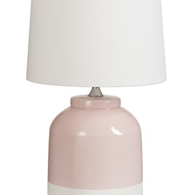Lampe ceramique rose/blanc