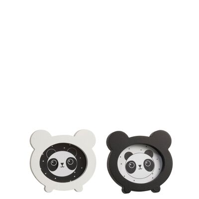 Cadre photo panda bois blanc/noir assortiment de 2