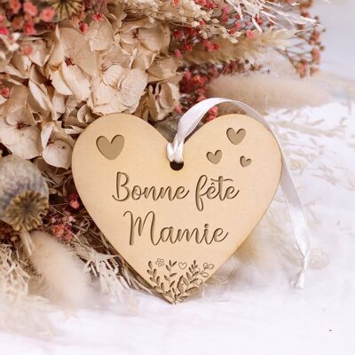 Decorazione cuore in legno - Buona festa della mamma