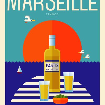 Marseille Pastis-Plakat