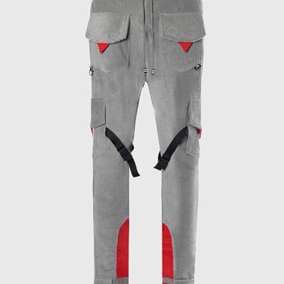 Pantaloni cargo in velluto a coste psichedelico