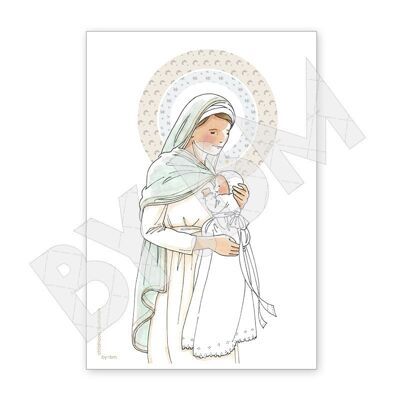Carte de baptême - Consécration à la Vierge Marie