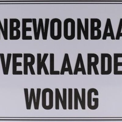 Onbewoonbaar metalen bord 20x30cm