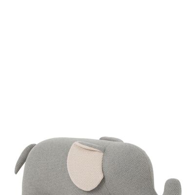 Elephant bebe coton gris/ecru large