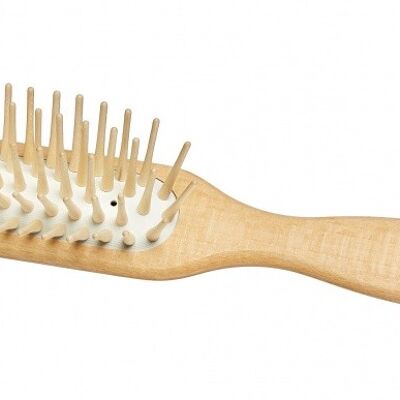 Wooden Hairbrush - Extra-long Wooden Pins rectangle