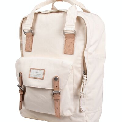 Macaroon Large Organic Cotton - Beige - Mochila grande de algodón orgánico crudo para pc de 15 pulgadas, bolsa de estudiante, bolsa de fin de semana