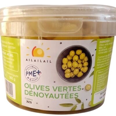 Pitted green olives