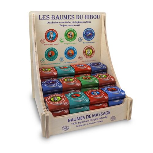 Présentoir bois - BAUMES DU HIBOU 30ml