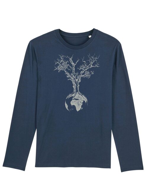 Fairwear Organic Longsleeve Men Denim Blue Weltenbaum