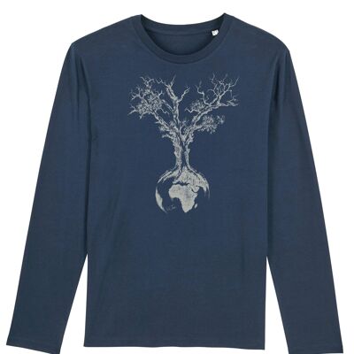 Fairwear Organic Longsleeve Hombre Denim Blue Weltenbaum
