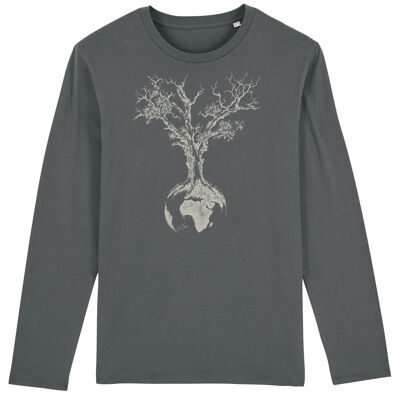 Fairwear Organic Longsleeve Men Anthracite Weltenbaum