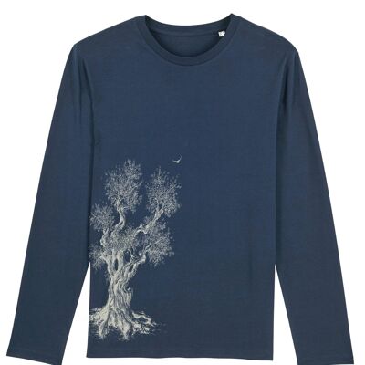 Fairwear Organic Longsleeve Hombre Denim Blue Olive Tree