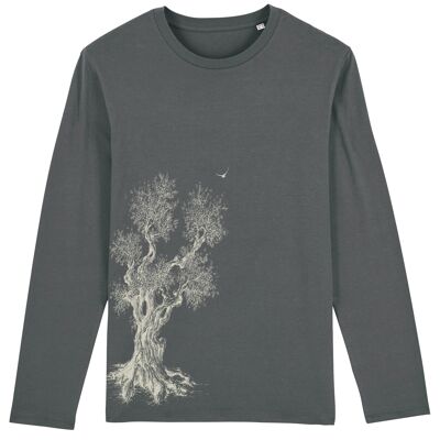 Fairwear Organic Longsleeve Men Anthrazit Olive Tree