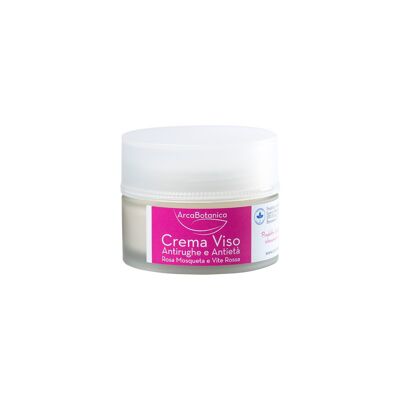 Crema Facial Antiarrugas y Antiedad Rosa Mosqueta y Vid Roja