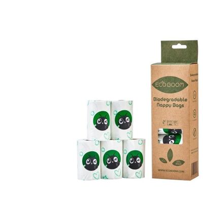 Bolsas de pañales biodegradables | Paquete de 100 bolsas